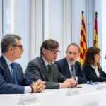 El ministro Bolaños, el president Illa y el conseller Espadaler visitan la sede provisional de la Escuela Judicial en la Ciudad de la Justicia de Barcelona